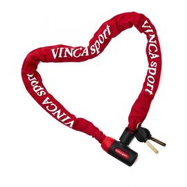 Велосипедный замок Vinca Sport, цепь, на ключ, тканевая-оболочка, 6 х 1200 мм, красный,101.760 red, изображение  - НаВелосипеде.рф