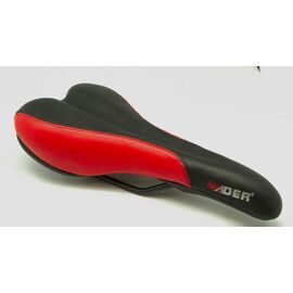 Седло TBS VADER, чёрно-красное, узкое, спортивное, без замка, размер 275х140мм, изображение  - НаВелосипеде.рф