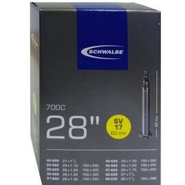 Велокамера Schwalbe SV17 extra long, 28"/27"х1 1/8-1.75, 28/47-609/635, Presta 60mm, 10429363, изображение  - НаВелосипеде.рф