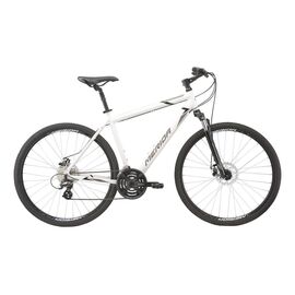 Гибридный велосипед Merida Crossway 15-MD 28" 2020, Вариант УТ-00198624: Рама: L 55 cm (Рост: 175 - 180 cm), Цвет: бело-черно-серый , изображение  - НаВелосипеде.рф