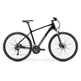 Гибридный велосипед Merida Crossway XT Edition 28" 2020, Вариант УТ-00190811: Рама: L 55 cm (Рост: 175 - 180 cm), Цвет: черно-серебристый , изображение  - НаВелосипеде.рф