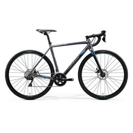 Циклокроссовый велосипед Merida Mission CX400 28" 2020, Вариант УТ-00198644: Рама: L 56 cm (Рост: 175 - 180 cm), Цвет: матовый серебристо-синий , изображение  - НаВелосипеде.рф