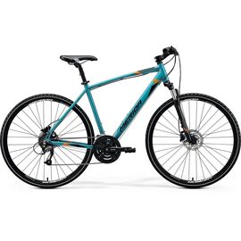 Городской велосипед Merida Crossway 40 700C 2020, Вариант УТ-00204626: Рама: L(55cm) (Рост: 175-189см), Цвет: GlossyTeal/Black/Orange , изображение  - НаВелосипеде.рф