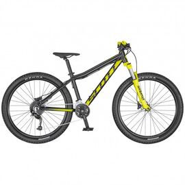 Подростковый велосипед Scott Scale disc 26" 2020, Вариант УТ-00198585: Рама: onesize (Рост: >140 см), Цвет: черный/желтый, изображение  - НаВелосипеде.рф