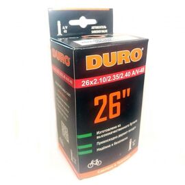 Камера велосипедная DURO, 26x2,10/2,35/2,40, бутил, автониппель A/V 48мм, DHB01022, изображение  - НаВелосипеде.рф