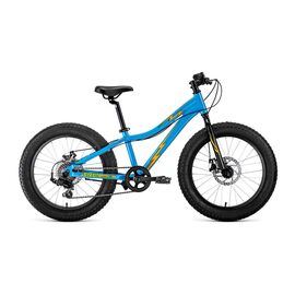 Детский велосипед FORWARD BIZON MICRO 20" 2020, Вариант УТ-00203637: Рама: 11" (Рост: 115-140см), Цвет: голубой/оранжевый, изображение  - НаВелосипеде.рф