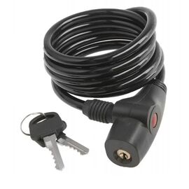 Велосипедный замок GOLDEN KEY, тросовый, на ключ, 8 х 1200 мм,, черный, GK102.106, изображение  - НаВелосипеде.рф