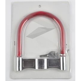Велосипедный замок KEY LOCK, U-образный, на ключ, L-135мм, d-14мм, красный, P-1653, изображение  - НаВелосипеде.рф