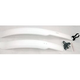 Крылья велосипедные FORWARD, 24" - 26", комплект, пластик, удлиненные, белый, 1FEPBK000305, изображение  - НаВелосипеде.рф