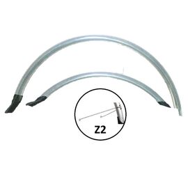 Крылья велосипедные Forward 28", комплект, PVC, cтойка Z2 регулируемая, серебристый, FVD28HN12silver, изображение  - НаВелосипеде.рф