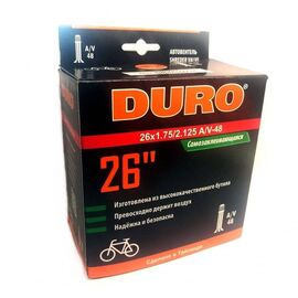 Камера велосипедная DURO, 26x1,75/2,125, самозаклеивающаяся, бутил, автониппель A/V 48мм, DHB01013, изображение  - НаВелосипеде.рф