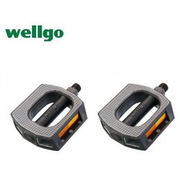 Педали велосипедные Wellgo LU-P27, 9/16", 102x83 мм, пластик, черно-серый, WLG-LU-P27, изображение  - НаВелосипеде.рф