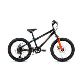 Детский велосипед ALTAIR MTB HT 20 2.0 disc 20" 2020, Вариант УТ-00209294: Рама: 10,5" (Рост: 115-135см), Цвет: черный/оранжевый, изображение  - НаВелосипеде.рф