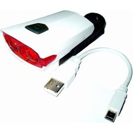 Фонарь велосипедный Jokie XC-122R, задний, USB кабель, 2 светодиода, белый, RLEXC122R001, изображение  - НаВелосипеде.рф