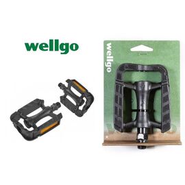 Педали велосипедные Wellgo M-246DU, CITY, 9/16", 106x81x24 мм, пластик, черный, WLGC246DU, изображение  - НаВелосипеде.рф