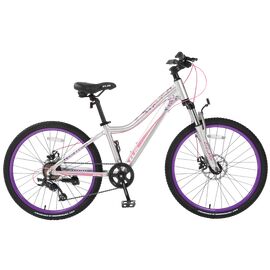 Подростковый велосипед TECH TEAM ELIS 24 disc 24" 2020, Вариант УТ-00209837: Рама: 13" Рост: 130-145см), Цвет: белый/салатовый , изображение  - НаВелосипеде.рф