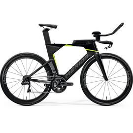 Шоссейный велосипед Merida Warp TRI Limited, Вариант УТ-00209670: Рама: L(57cm) (Рост: 180-190см), Цвет: Black/UD/Silver(green) , изображение  - НаВелосипеде.рф
