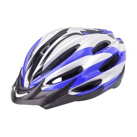 Шлем велосипедный Stels HW-1, серо-черно-бело-синий, LU088851, Вариант УТ-00199325: Размер: М, изображение  - НаВелосипеде.рф