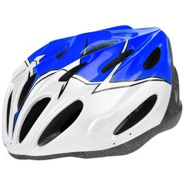 Шлем велосипедный Stels MV-20, бело-синий, LU088823, Вариант УТ-00199357: Размер: L (58-60 см), изображение  - НаВелосипеде.рф