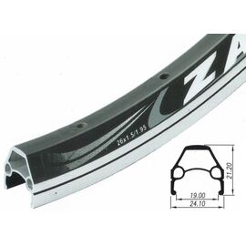Обод велосипедный Weinmann ZAC2000, 26", под диск/ободной, 32Н, 19x21.2х24mm, двойной, алюминий, 330085, LU053915, изображение  - НаВелосипеде.рф