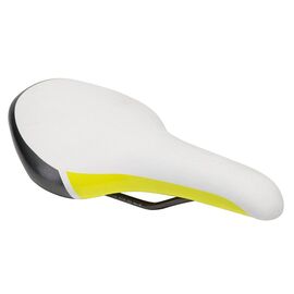 Седло велосипедное Velo VL-4123 (Cross 130 Lady), женское, бело-жёлтое, 470103, LU063482, изображение  - НаВелосипеде.рф