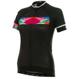 Велофутболка женская FUNKIER Nugola Women PRO SS Jersey, черная с цветными вставками, JW-854 , Вариант УТ-00212259: Размер: S, изображение  - НаВелосипеде.рф