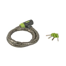 Велосипедный замок AUTHOR ACL-90 C-Armored, тросовый, на ключ, 22х1200мм, black/green, 8-17060909, изображение  - НаВелосипеде.рф