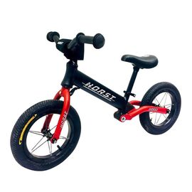 Беговел HORST RACE COMFORT, рама алюминий, 12". задний амортизатор, черно-красный, 00-180695, изображение  - НаВелосипеде.рф