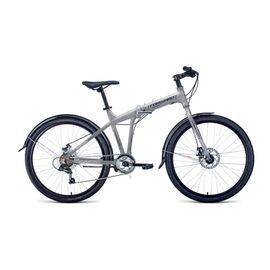 Складной велосипед FORWARD TRACER 2.0 disc 26" 2020, Вариант УТ-00212373: Рама: 19" (Рост: 170-195см), Цвет: серый/синий, изображение  - НаВелосипеде.рф