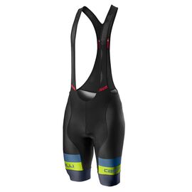 Велотрусы с лямками Castelli Competizione, черный/лайм, 4520026, Вариант УТ-00213652: Размер: L, изображение  - НаВелосипеде.рф