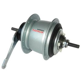 Велосипедная втулка планетарная SHIMANO Nexus  C6001, 36 Н, 8 скоростей, пыльник A, серебристый, KSGC60018CARS, изображение  - НаВелосипеде.рф