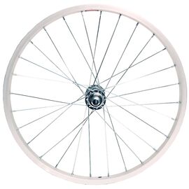 Колесо велосипедное VELOOLIMP, 20", переднее, обод одинарный, алюминий, втулка сталь, на гайках, серебристый, изображение  - НаВелосипеде.рф