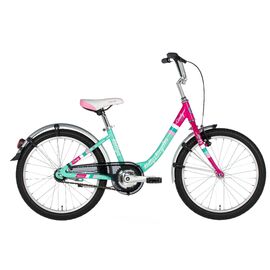 Детский велосипед KELLYS Cindy 20" 2020, Вариант УТ-00217115: Возраст: 7-9 лет (Рост: 125-135см), Цвет: бирюзовый/розовый, изображение  - НаВелосипеде.рф
