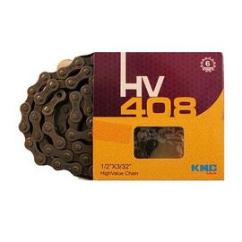 Цепь велосипедная KMC HV-408, 6/7 скоростей, 116 звеньев, с замком, индивидуальная упаковка, RCNHV4080001, изображение  - НаВелосипеде.рф