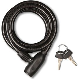 Велосипедный замок Golden KEY, тросовый, на ключ, 8 х 1000 мм, черный, GK102.103-8, изображение  - НаВелосипеде.рф