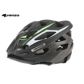 Шлем велосипедный VENZO VZ20-008, взрослый, черный/зеленый, RHEVZ20F26M7, Вариант УТ-00209473: Размер:  L, изображение  - НаВелосипеде.рф