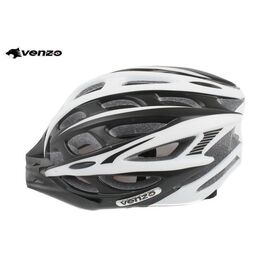 Шлем велосипедный VENZO VZ20-006, взрослый, черный/белый, RHEVZ20F26M3, Вариант УТ-00209469: Размер: L, изображение  - НаВелосипеде.рф