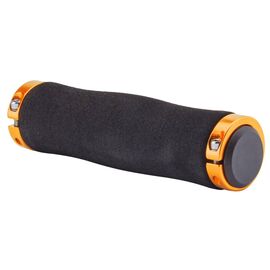 Грипсы велосипедные STELS XH-GN02BL, 130 мм, материал EVA, золотистые кольца, индивидуальная упаковка, черный, 150244, изображение  - НаВелосипеде.рф