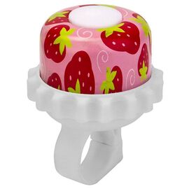 Звонок велосипедный STELS 23R-01 "Клубника", алюминий/пластик, бело-красный, 210119, изображение  - НаВелосипеде.рф