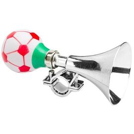 Клаксон велосипедный STELS 71GL-02 "Футбольный мяч", пластик/ПВХ, красно-серебристый, 210205, изображение  - НаВелосипеде.рф