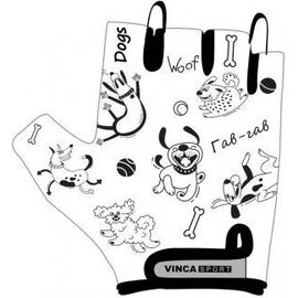 Велоперчатки Vinca Sport DOGS, детские, белые, Вариант УТ-00217298: Размер: 3XS, изображение  - НаВелосипеде.рф