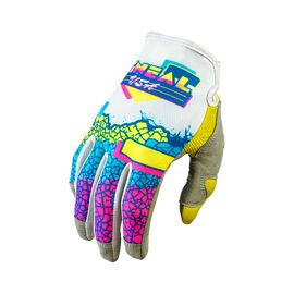 Велоперчатки O'Neal MAYHEM Glove CRACKLE 91, yellow/white/blue, 0385-670, Вариант УТ-00219057: Размер: L/9, изображение  - НаВелосипеде.рф