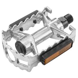 Педали велосипедные STELS JD-282, алюминий, 9/16", со светоотражателями, серебристые, 360121, изображение  - НаВелосипеде.рф