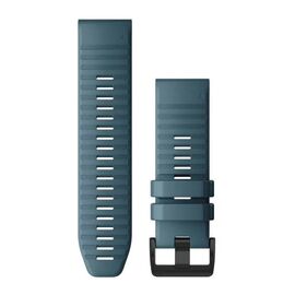 Ремешок сменный для смарт-часов Garmin fenix 6x, 26mm, Silicone, Lakeside Blue, 010-12864-03, изображение  - НаВелосипеде.рф