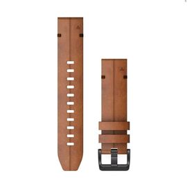 Ремешок сменный для смарт-часов Garmin fenix 6, 22mm, Leather, Chestnut, 010-12863-05, изображение  - НаВелосипеде.рф