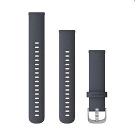 Ремешок для смарт-часов Garmin vivomove3S, 18mm, Silicone, Silver, Granite Blue, 010-12924-30, изображение  - НаВелосипеде.рф