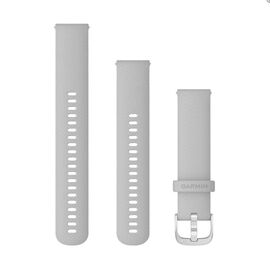Ремешок сменный для смарт-часов Garmin vivomove3, 20mm, Silicone, Silver, Powder Gray, 010-12924-00, изображение  - НаВелосипеде.рф