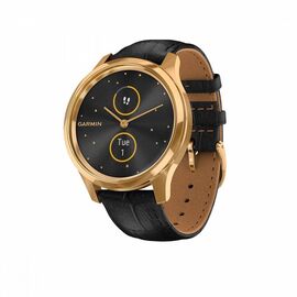 Смарт-часы Garmin vivomove Luxe, S/E EU, Leather, Gold, Black, 010-02241-22, изображение  - НаВелосипеде.рф