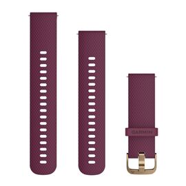 Ремешок сменный для смарт-часов Garmin vivomove HR, силикон, Merlot-Gold, 010-12691-05, изображение  - НаВелосипеде.рф