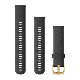 Ремешок сменный для спортивных часов Garmin Venu, 20mm, Band, Black/Gold, 010-12932-13, изображение  - НаВелосипеде.рф